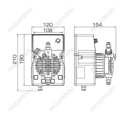 Насос дозир. мембранный DLX PH-RX/MBB 15 л/ч 4 бар PVDF