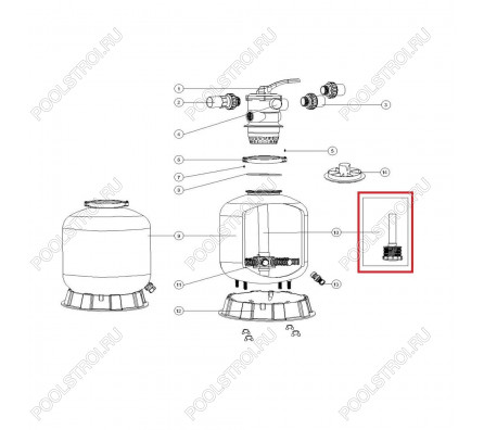 Дюзовая коробка 89011606 в комплекте с трубой для Aquaviva P650